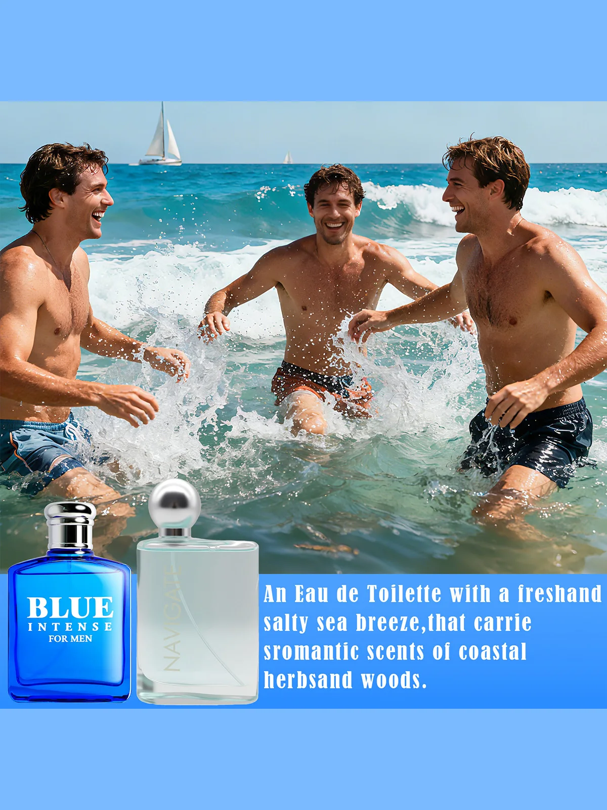  2 عبوة/100 مل مجموعة كولونيا للرجال | الروائح العطرية والمحيطية المائية | قاعدة كهرمان المسك | عطر يومي طازج للرجال #6