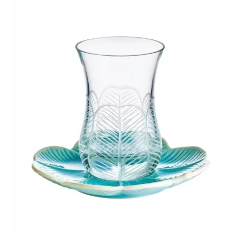 

Decorative Tea Cup, Handmade Glass Cup, Special Design Glass Cup Set of 4