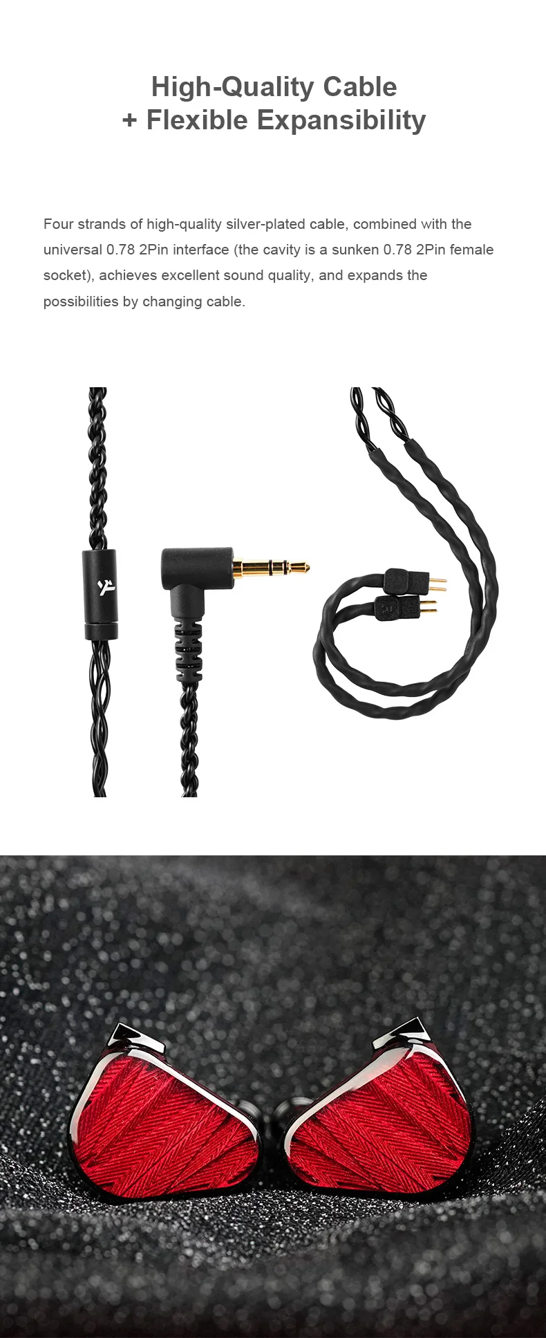 TRUTHEAR X Crinacle ZERO:RED Dual Dynamic Drivers In-Ear-Kopfhörer mit 0,78 2-Pin-Kabel – Detail 10