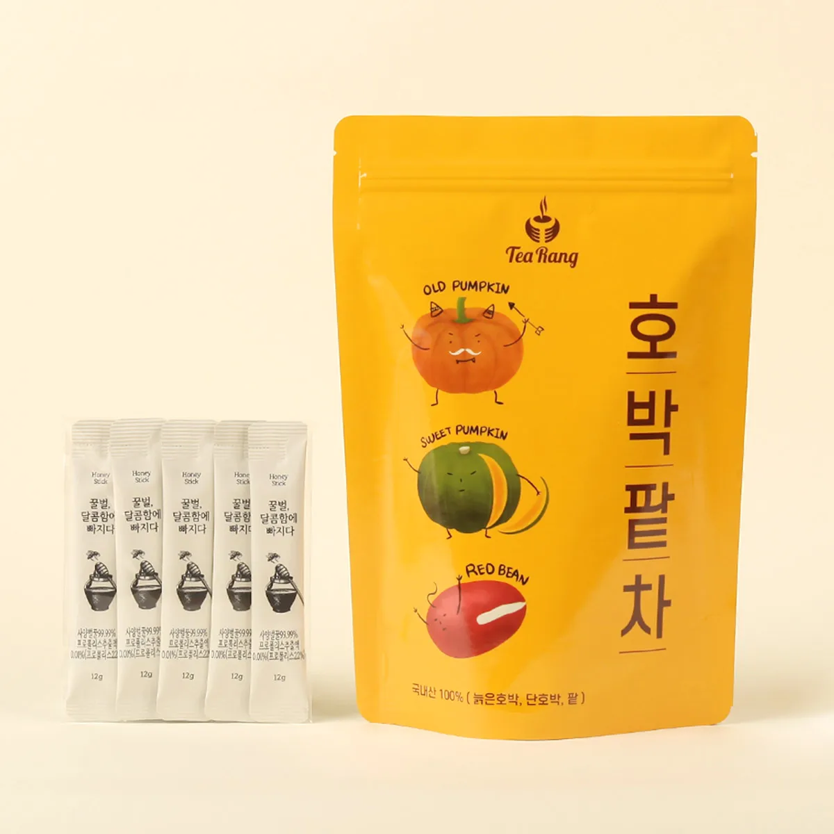 Tea and Premium Honey Pumpkin Tea Gift Set (Pumpkin Tea 50 Tea Bag + Honey Stick)