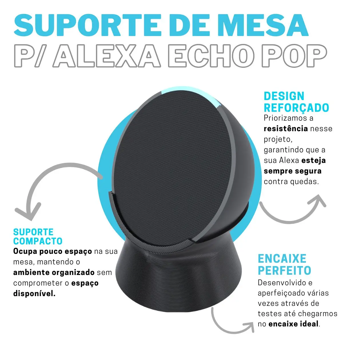 Table Lift Base Stand With Cable Organizer Compatible with Alexa Echo Pop