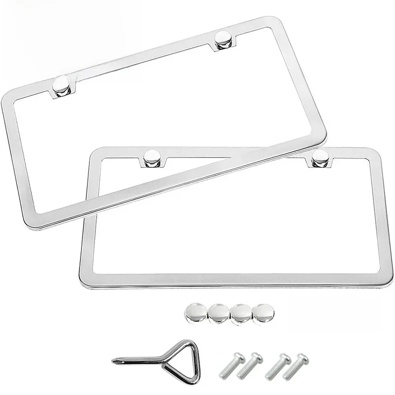 Support de plaque de planificateur en acier inoxydable, cadre de planificateur résistant aux intempéries, plaqué argent et chrome, antirouille, universel, 2 pièces