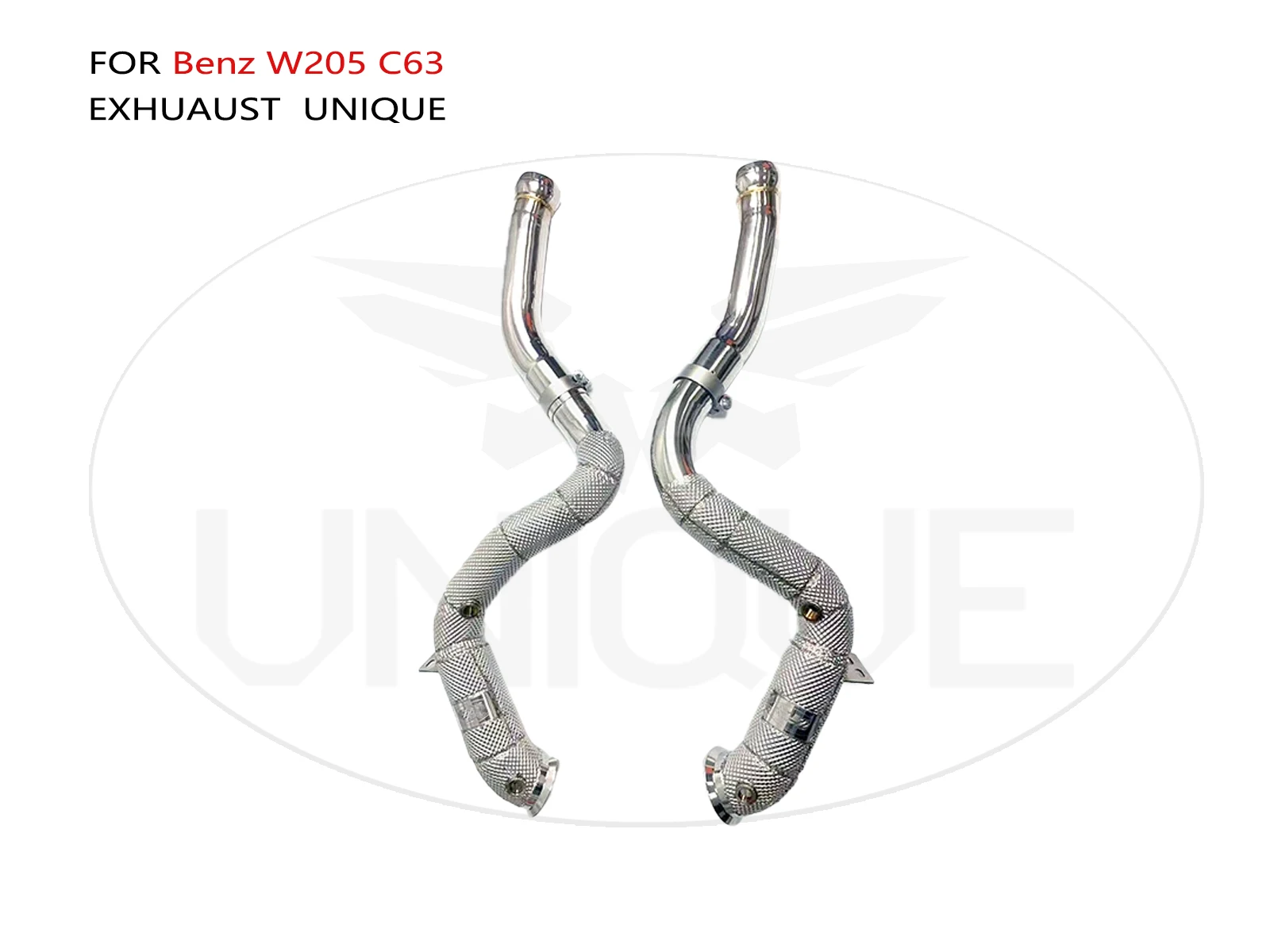 

UNIQUE Exhaust Manifold Downpipe for Benz W205 C63 AMG Car Accessories With Catalytic converter Header Without cat pipe