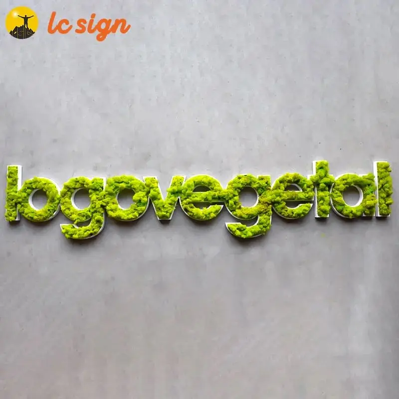 Factory Direct Sales Customized Indoor 3D Logo Moss Sign Letter For Wall Decorative