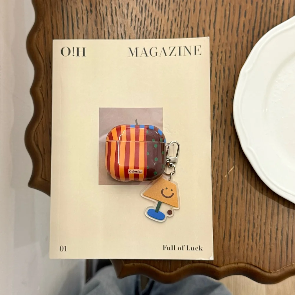 

Creative striped table lamp headphone protective case, suitable for AirPods 4/3/2 Pro/2/4, new shockproof protective case