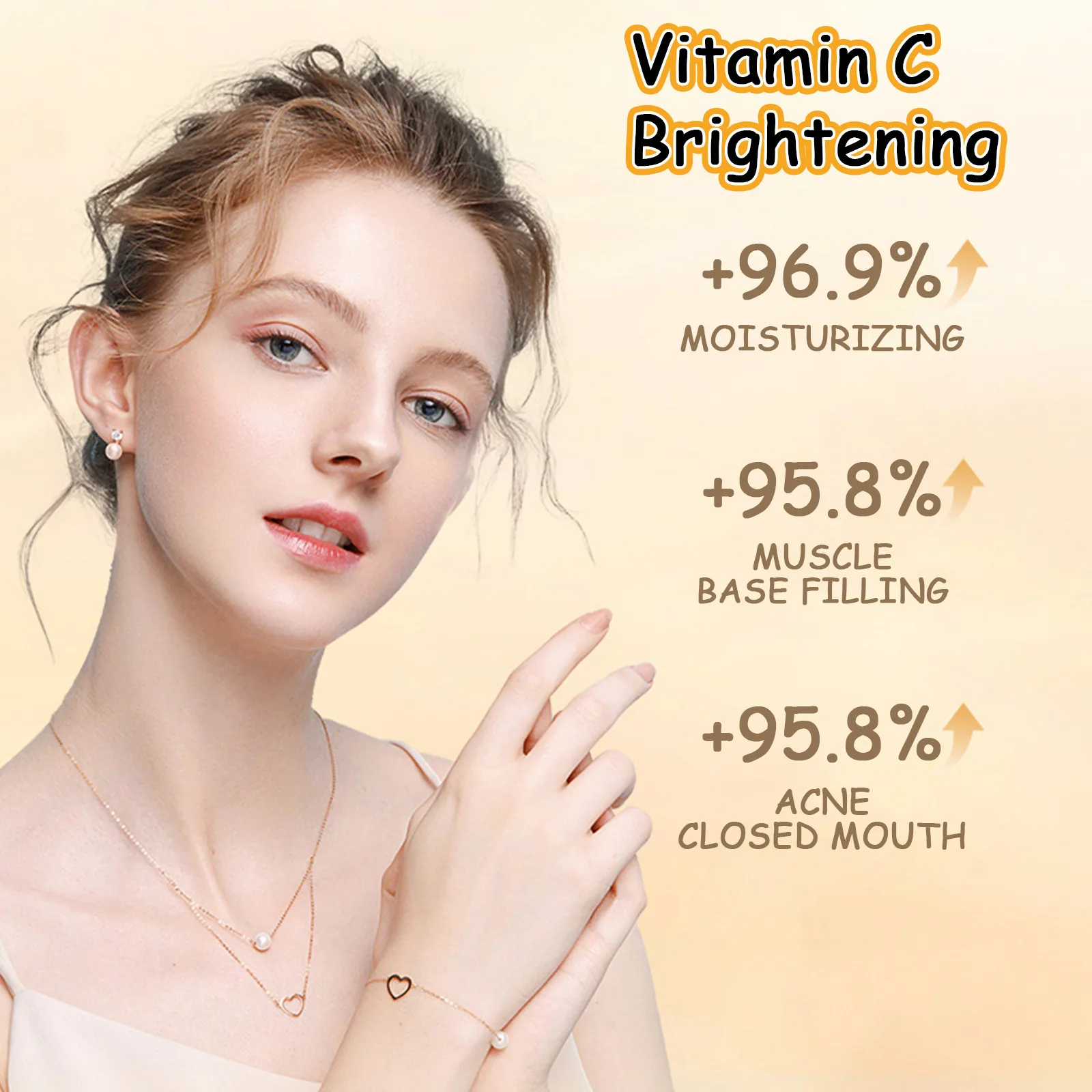 EELHOE Vitamin C Brightening Face Cream Nouish Facial Contours Repair Damaged Skin Hyaluronic Acid Soften Skin Smoothing Cream