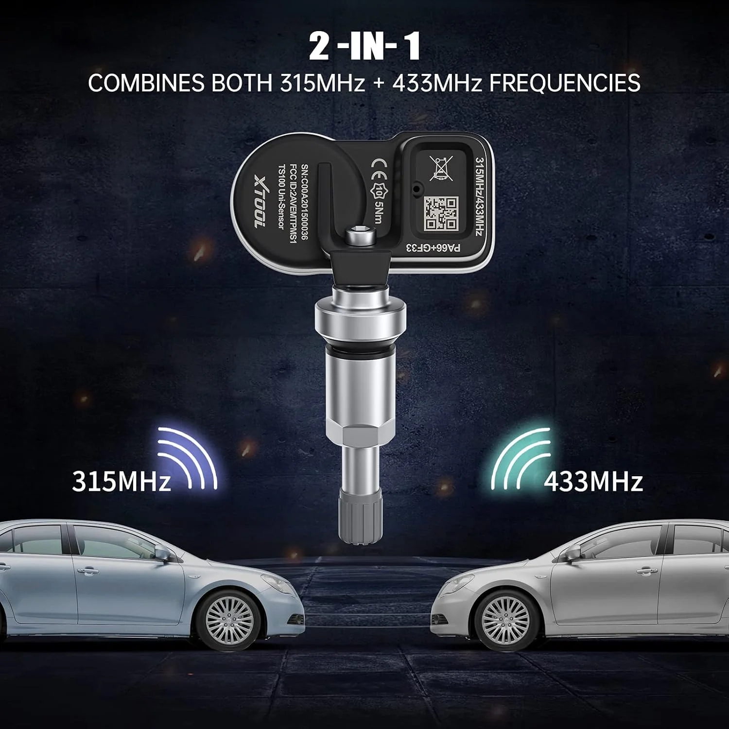 XTOOL TS100PRO TPMS Sensor TS100 Pro 433/315MHZ Tire Repair Pressure Monitor Freescale FXTH87 Chip for TP150 IP819TP XTireProbe