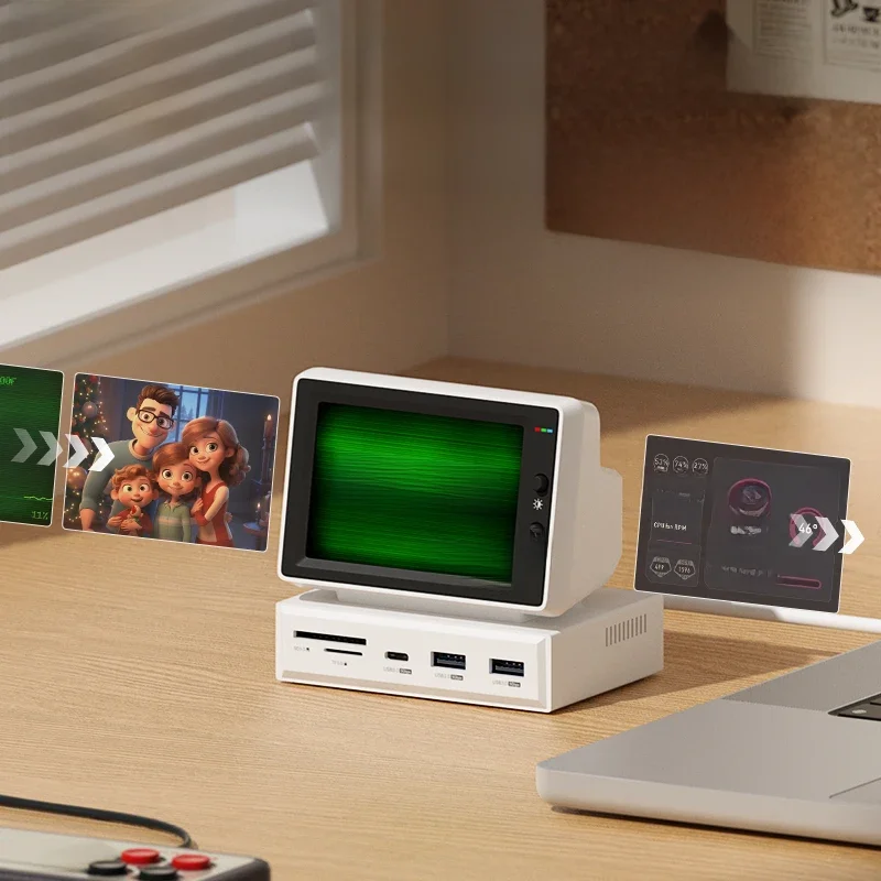 Hagibis 3,5 inch ips mini bildschirm aida64 mini pc cpu ram hdd daten monitor anzeige sub bildschirm mit usb c hub für laptop pc macbook