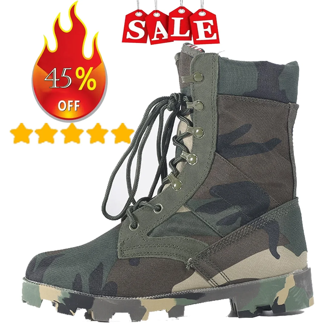 2023 New Hot Sale Camfloug Man Combat Boots Outdoor Hiking Desert Shoe Jungle Off-Road Training High Top Tactical Botas