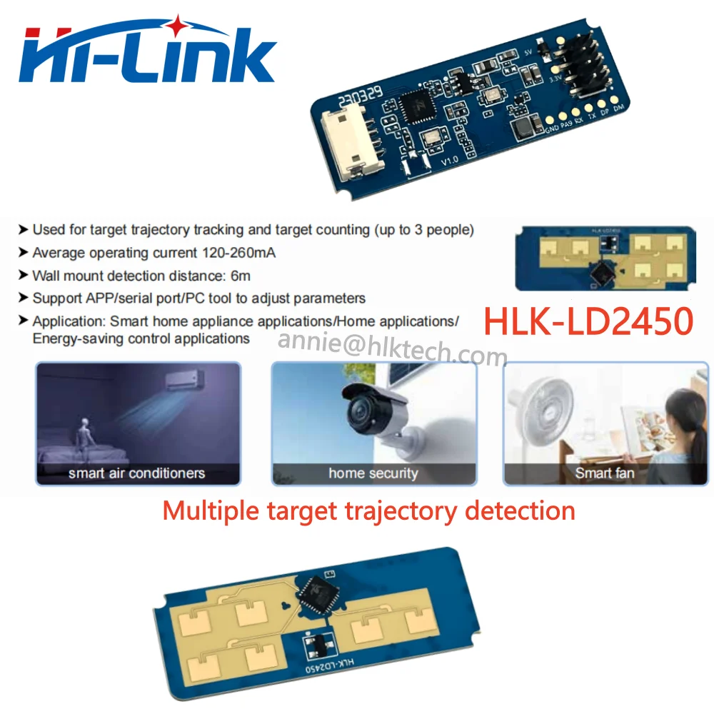 Hilink New 24G Human Presence Radar Module HLK-LD2410S HLK-LD2410B HLK-LD2410C HLK-LD2401 HLK-LD2450 HLK-LD2410D