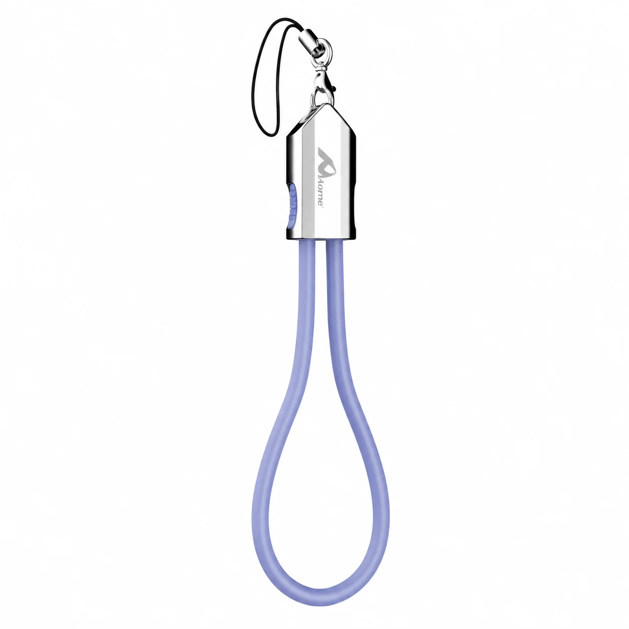 USB-C naar USB-C 60W 2-in-1 kabel met hangriem | Pd Snelladen | 30 cm draagbare sleutelhangerkabel voor mobiele telefoon, tablet en meer
