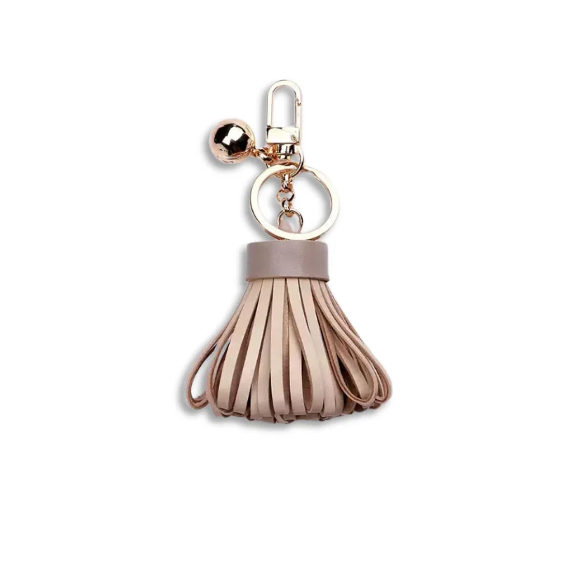 Elegant Lamb Leather Tassel Keyring Perfect for Her Luxurious Festive Gift Idea Stylish Bag Charm Fashion Jewelry Accessories