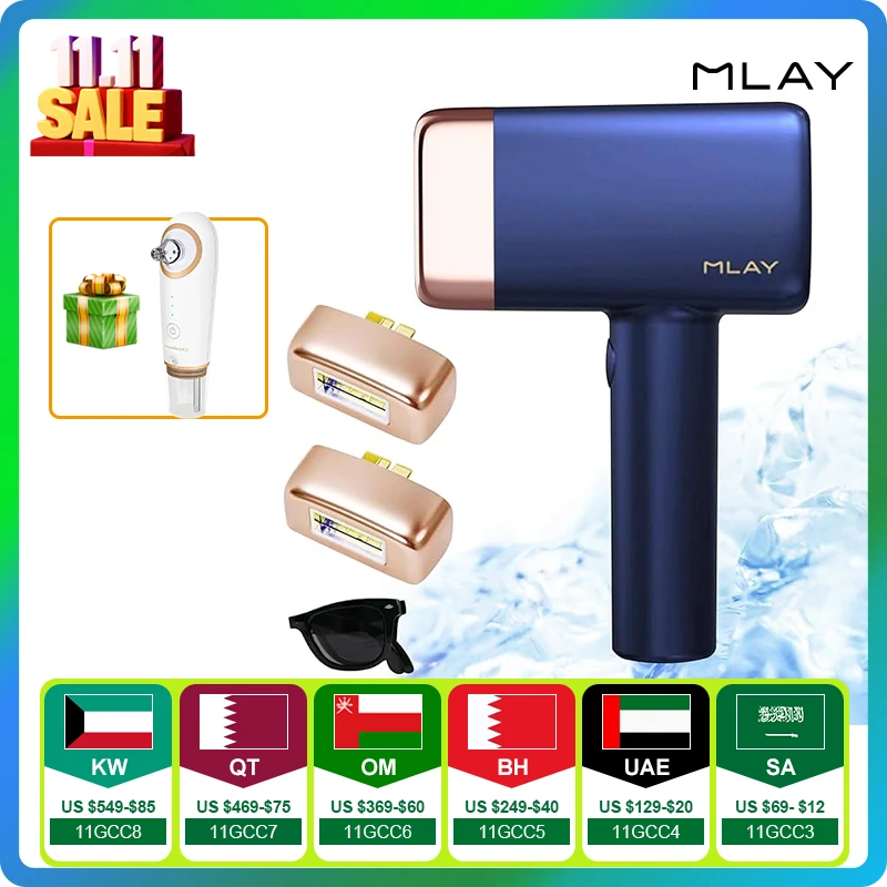 IPL إزالة الشعر بالليزر MLAY T14 آلة إزالة الشعر بالليزر لتبريد الجليد بيكيني الجسم بالليزر Depilador نموذج السفينة KSA الإمارات العربية المتحدة