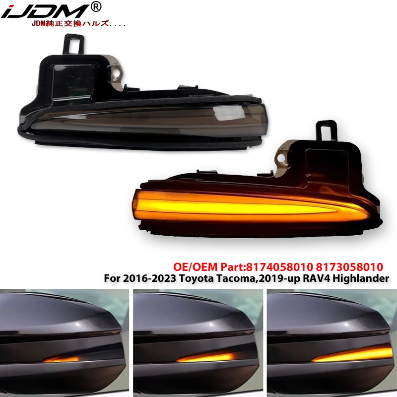 Side Mirror LED Dynamic Turn Signal Light Sequential For Toyota Alphard Vellfire AH30 Tacoma 16-21 RAV4 2019 -22 Highlander 2020