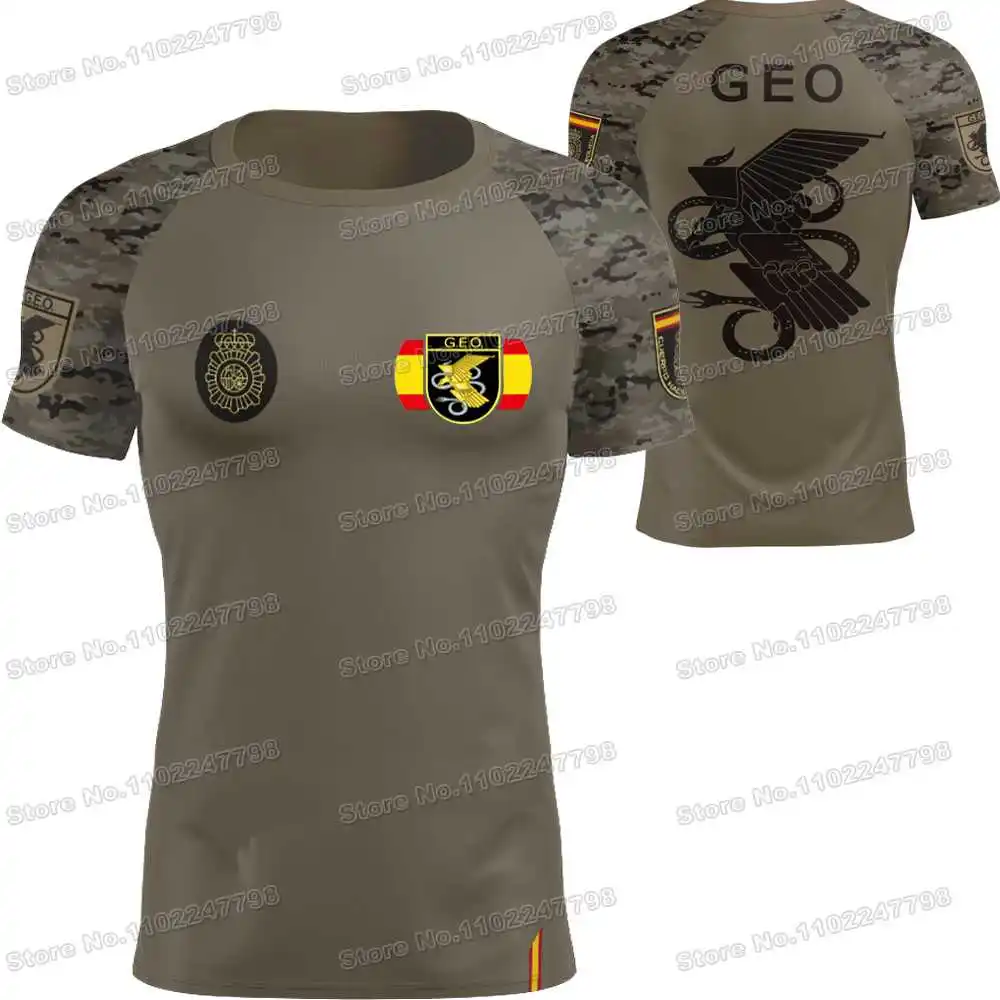 2023 GEO Arid National Police T Shirt Spain Militar Tech Shirts Men MTB Clothing Training Tops Fitness Jersey Running Sportswear