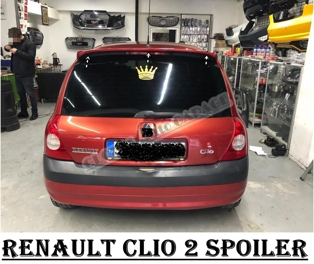 

For Renault Clio 2 Hatchback Spoiler 1998-2005 Auto Accessory Universal Spoilers Car Antenna Car Styling Diffüser Flaps Splitter