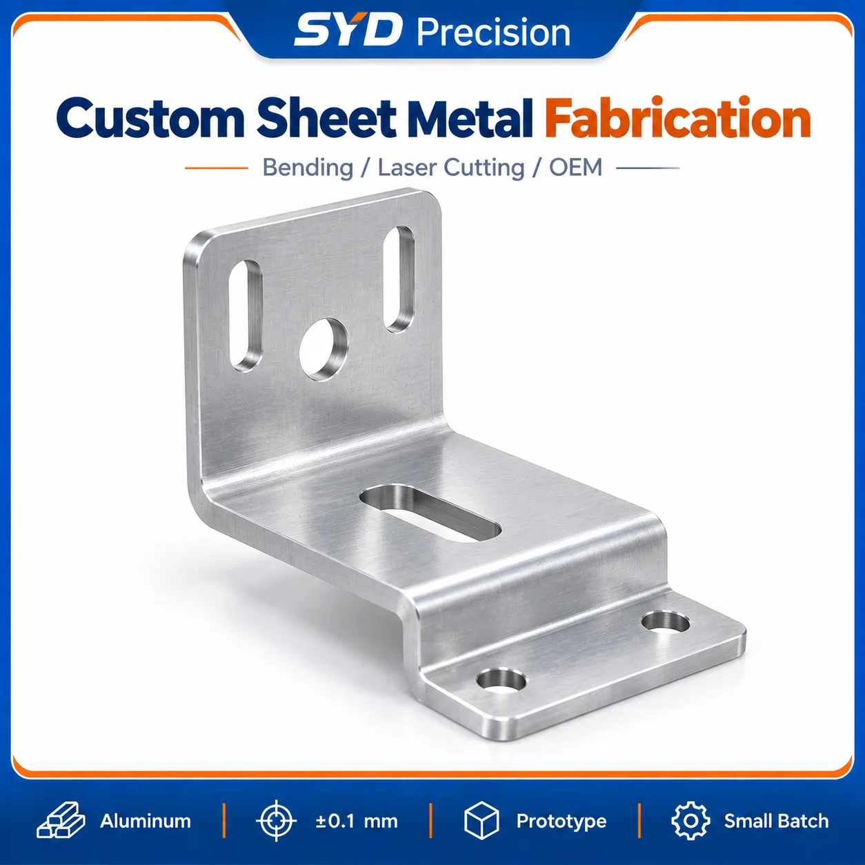Custom Sheet Metal Aluminum Bracket Laser Cutting Bending OEM Fabrication Service