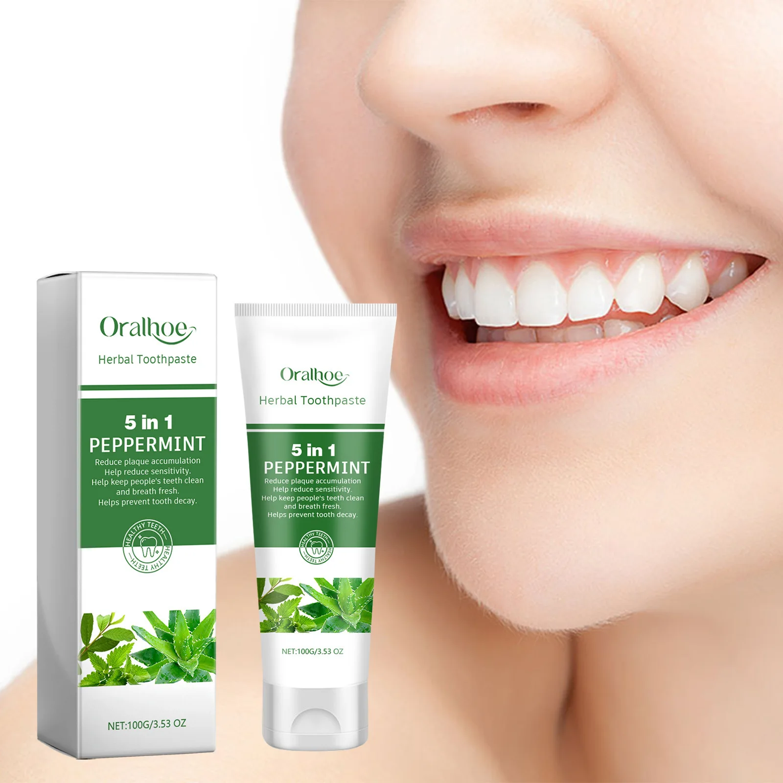 Oralhoe 100g Remove Yellow Teeth Toothpaste Brightening Dental Whitening Teeth Oral Fresh Remove Tartar Stain Herbal Toothpaste