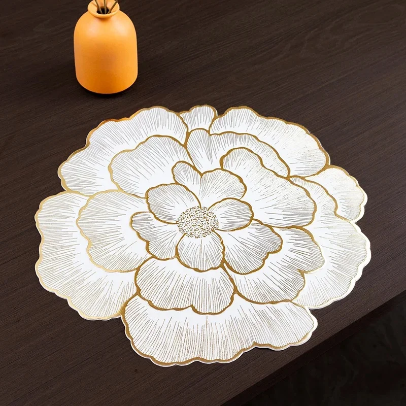 NEW Arrival PVC Flower Placemat Dining Decorative Heat Resistant Table Pad Coasters Home Party Wedding Christmas — zdjęcie 2