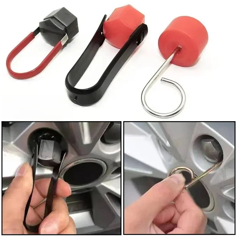 Outil de retrait de couvercle d'écrou de roue de voiture Portable, extracteur de moyeu universel, bouchons de boulons de roue, outils de remplacement, outil de retrait de pincettes