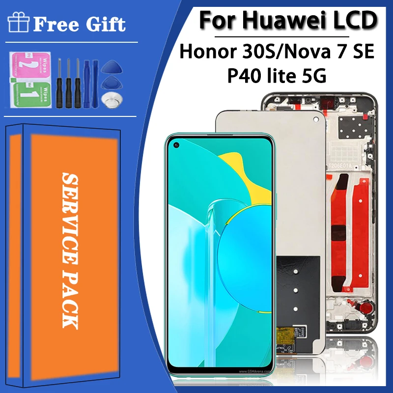 6.5\'\' New nova 7 SE CDY-AN00 LCD For Huawei P40 Lite 5G CDY-NX9A LCD Touch Screen Digitizer For Honor 30S CDY-AN90 Display