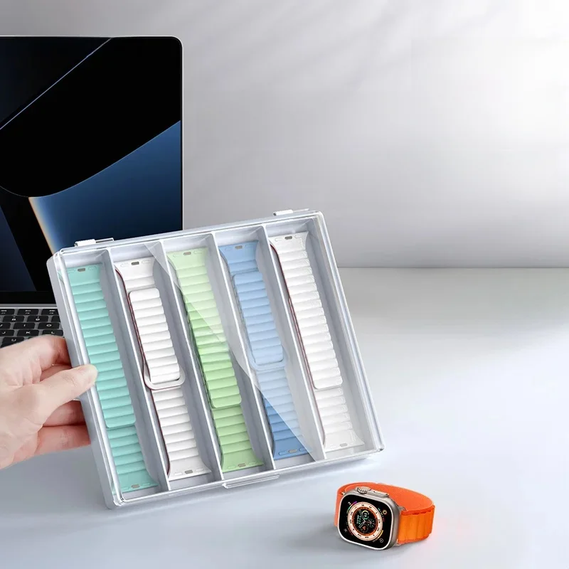 PZOZ Etui na pasek, plastikowe pudełko do przechowywania pasków do Apple Watch Series 11 10 9, przezroczyste etui na pasek, akcesoria do smartwatcha, małe części. — zdjęcie produktu 7