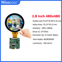 Wisecoco Round LCD 2.8 Inch Circular Display IPS 480x480 Touchscreen RGB Interface For Smart Home Appliances Raspberry PI