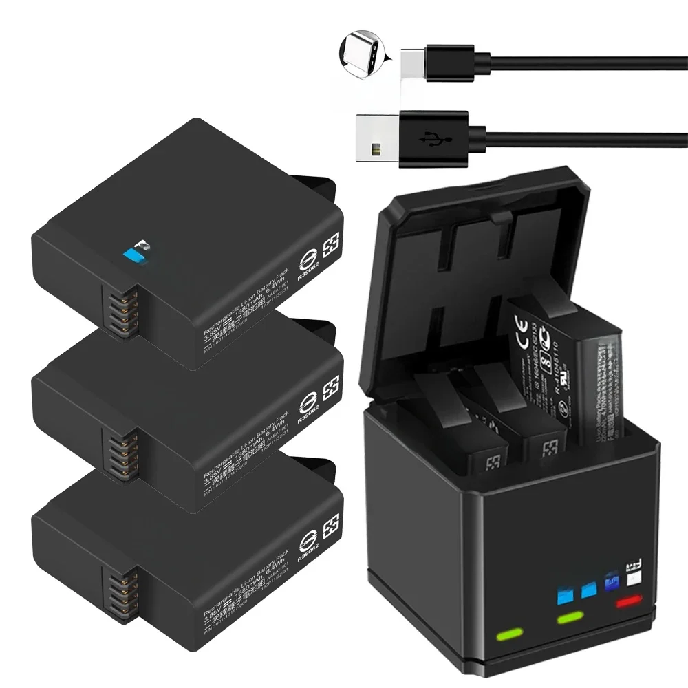 PROBTY dla GoPro AHDBT-501 Hero 7 hero 6 hero 5 czarna bateria + potrójna ładowarka dla Go Pro hero 7 6 5 czarna bateria aparatu — zdjęcie 2