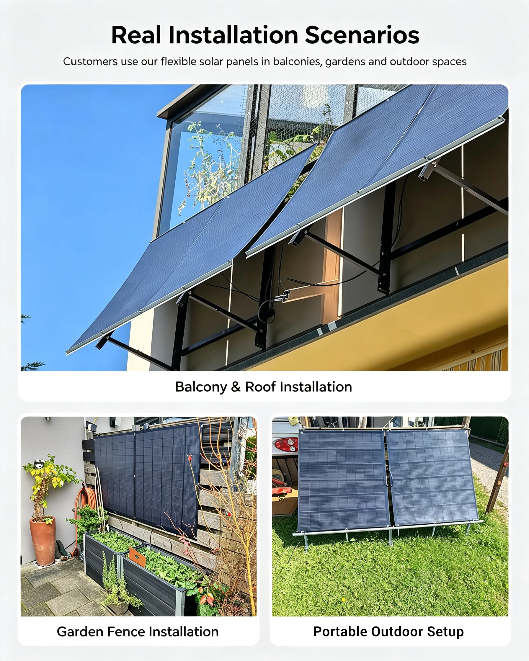 LIONSHEE Flexibles Solarmodul 2er-Pack (insgesamt 480 W), 2 × 240 W 17,55 % monokristallines PERC-PV-Modul, IP67, biegsam für Camping und netzunabhängige Nutzung – Detail 14