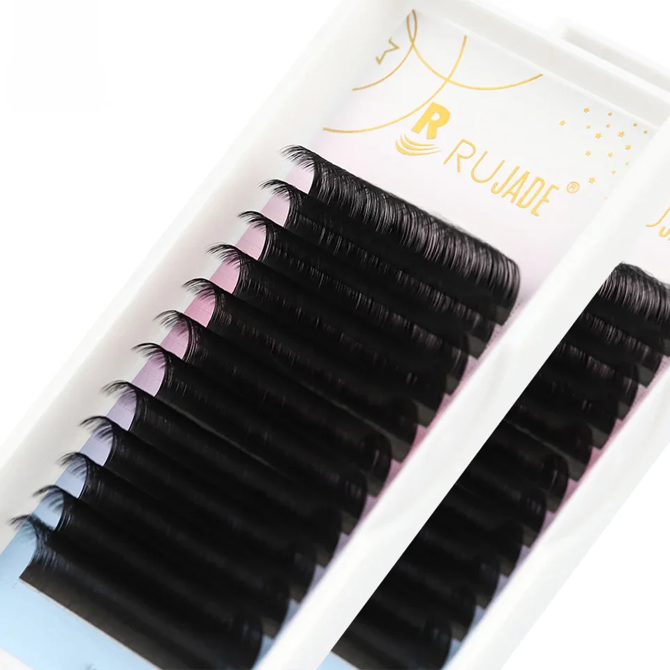 RUJADE 5-25mm cils longs noir mat cachemire Extensions de cils plateau de Volume cils individuels 0.03 0.05 0.07 0.10 Faux Cilios