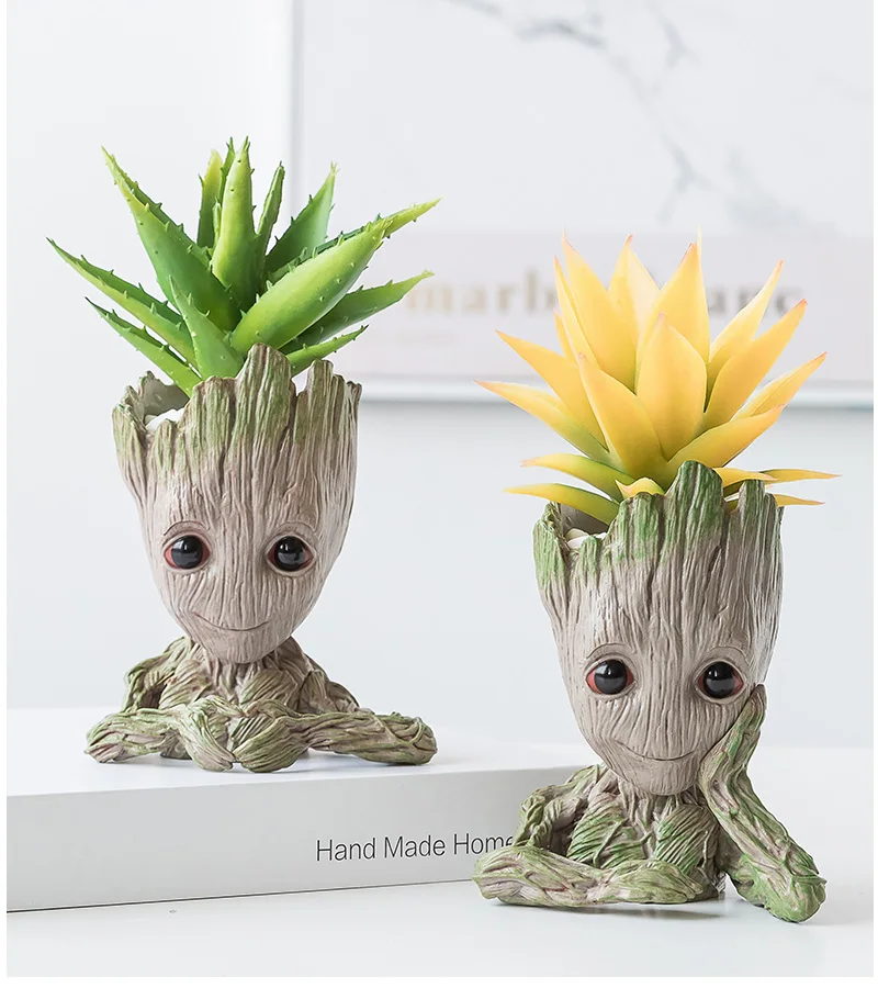 Anime Character Groot Vase Home Decor Anime Figure Ornaments Flower Pots Garden Pots Planters Garden Accessories Pen Holder