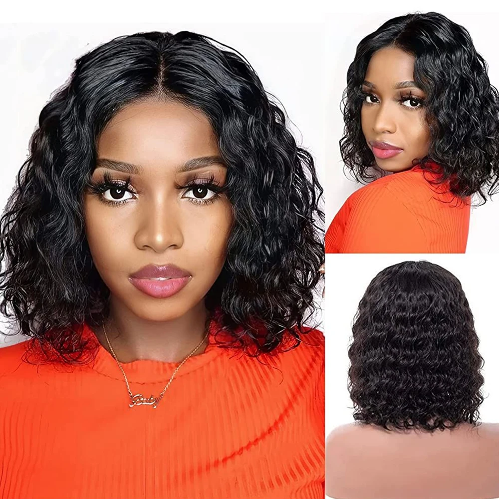 

200% Плотность Волнистый Боб Парик 100% Человеческие Волосы 13x4 HD Парик Фронта Шнурка Предварительно Сорванные С Волосами Младенца 4x4 2x6 HD Парик Фронта Шнурка