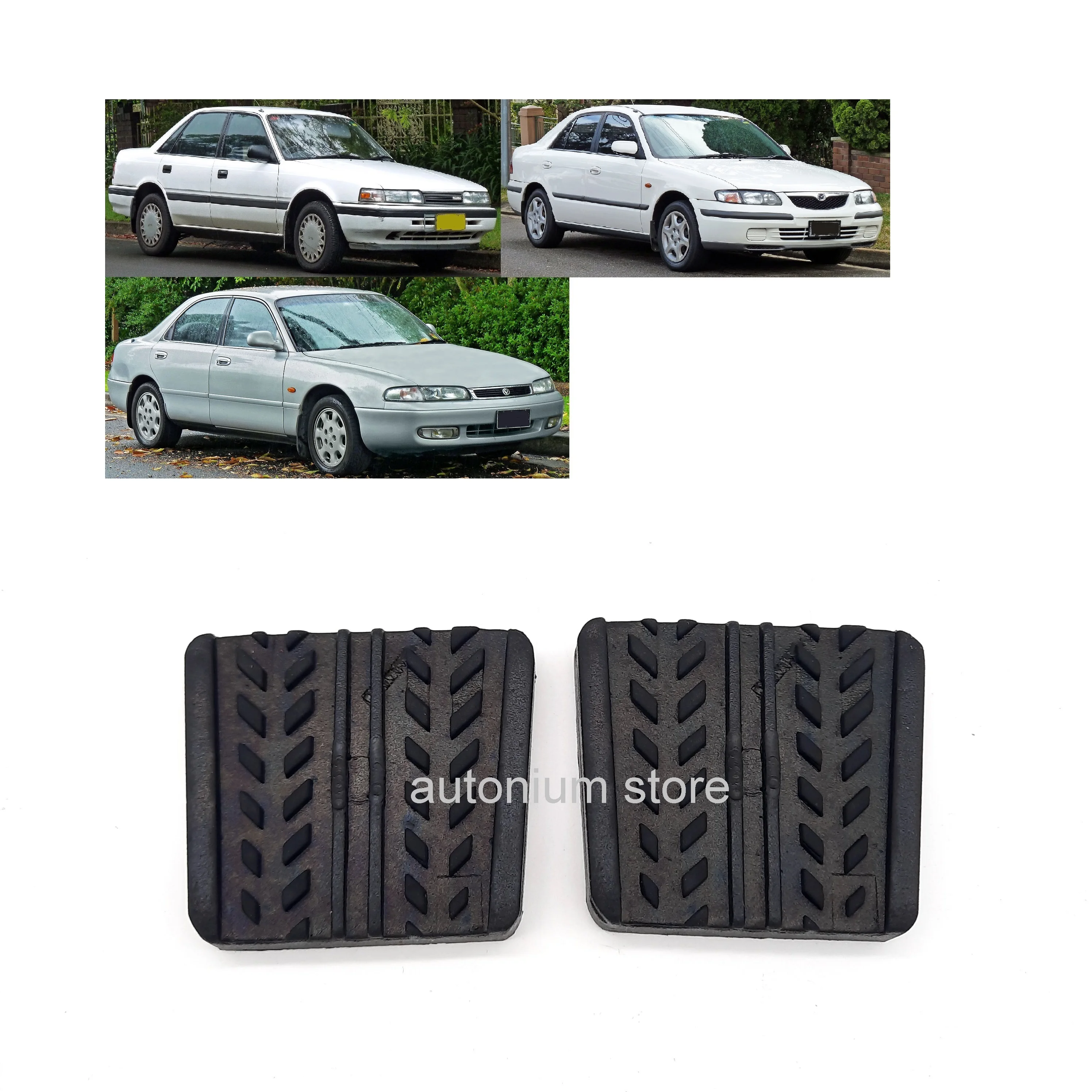 1 Pair Brake and Clutch Pedal Pad Cover Best Quality Rubber for Mazda 626 GD GE GF - Telstar