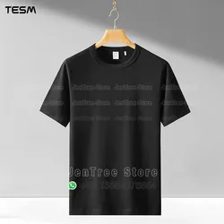 T-Shirt estiva da uomo in puro cotone Casual Street Fashion a maniche corte Team Party abbigliamento 100 cotone tinta unita camicia