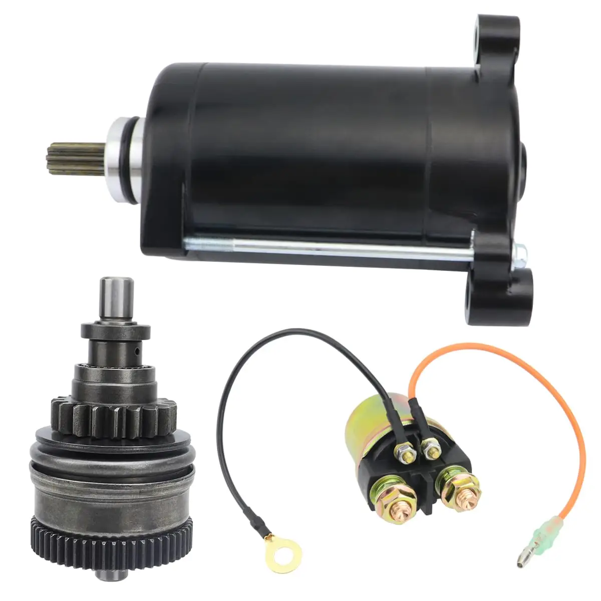 Starter Motor Bendix and Relay for Yamaha Jetski GP760/WB760/XL760/RA760/WVT760, Replace Engine Starter 64X-81800-00-00 18894