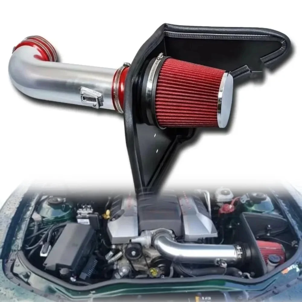 4-calowy zestaw układu wlotu zimnego powietrza + czerwony filtr osłony termicznej do Chevroleta Camaro SS 6.2L 2010-2015 z naturalnym wlotem powietrza — 2