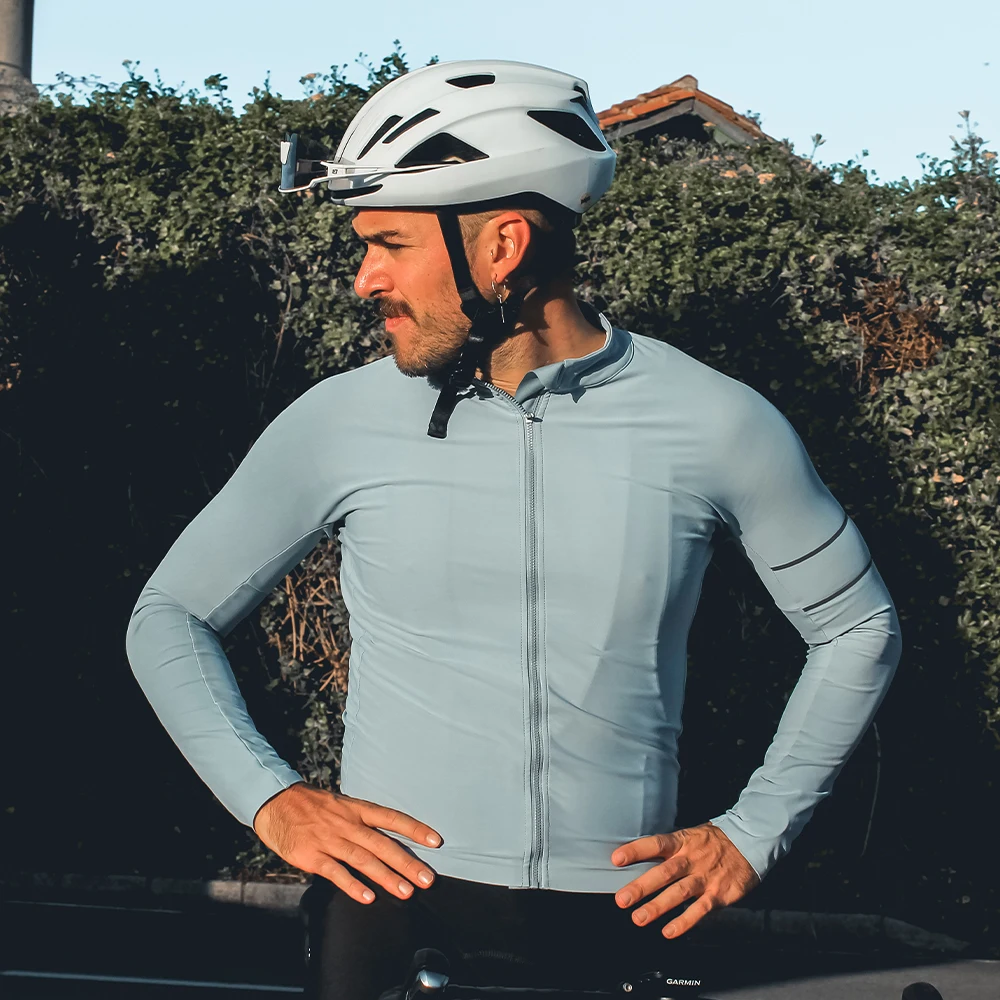 YKYWBIKE Radtrikot 10-20 ° C Herbst Langarm Rennrad Kleidung Thermo Fleece Wärme MTB Fahrrad Jersey – Detail 6