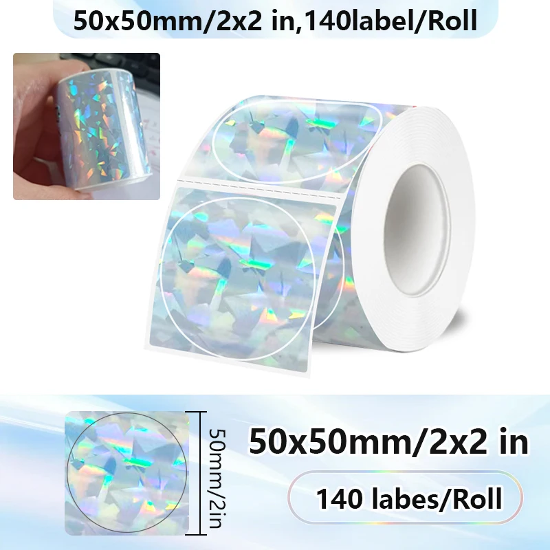 1Roll Label Sticker Thermal Labels Waterproof 50x50cm 40x30mm Adhesive Paper for Phomemo M110/M120/M200/M220/M221 Label Printer