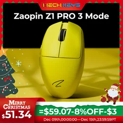 Zaopin z1 pro 3 modo 4k paw3395 2024 mouse sem fio para jogos bluetooth 2.4g 26000 dpi 650ips ratos adequados para mãos pequenas e médias