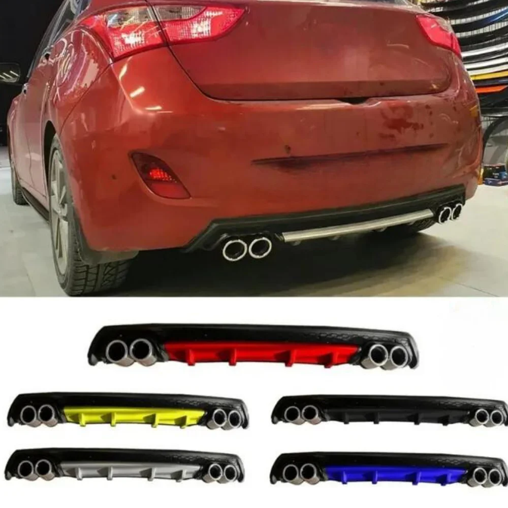 For Hyundai i30 Car Rear Bumper Diffuser Black ABS Plastic Car Styling Spoiler Deflector Body Kit Splitter Lip