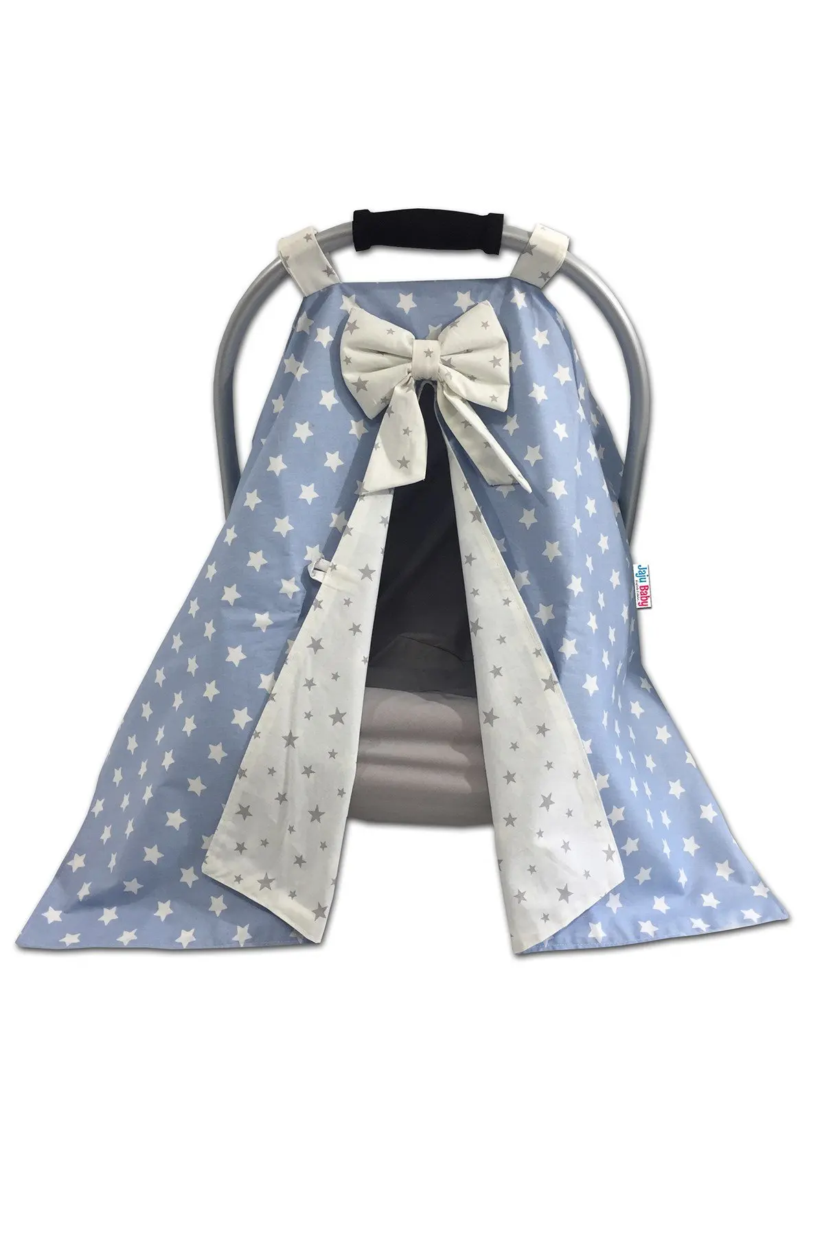 

Handmade Blue and Gray Star Combination Stroller Cover and Inner Cover