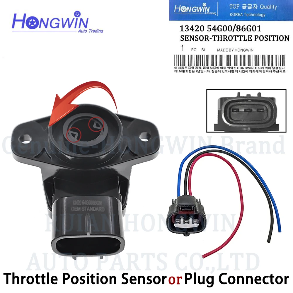 Genuine No.: 13420-54G00 13420-86G01 Throttle Position Sensor TPS & Plug Fits Suzuki Aerio 2.3L Liana M18A 1342054G01 1342054G00