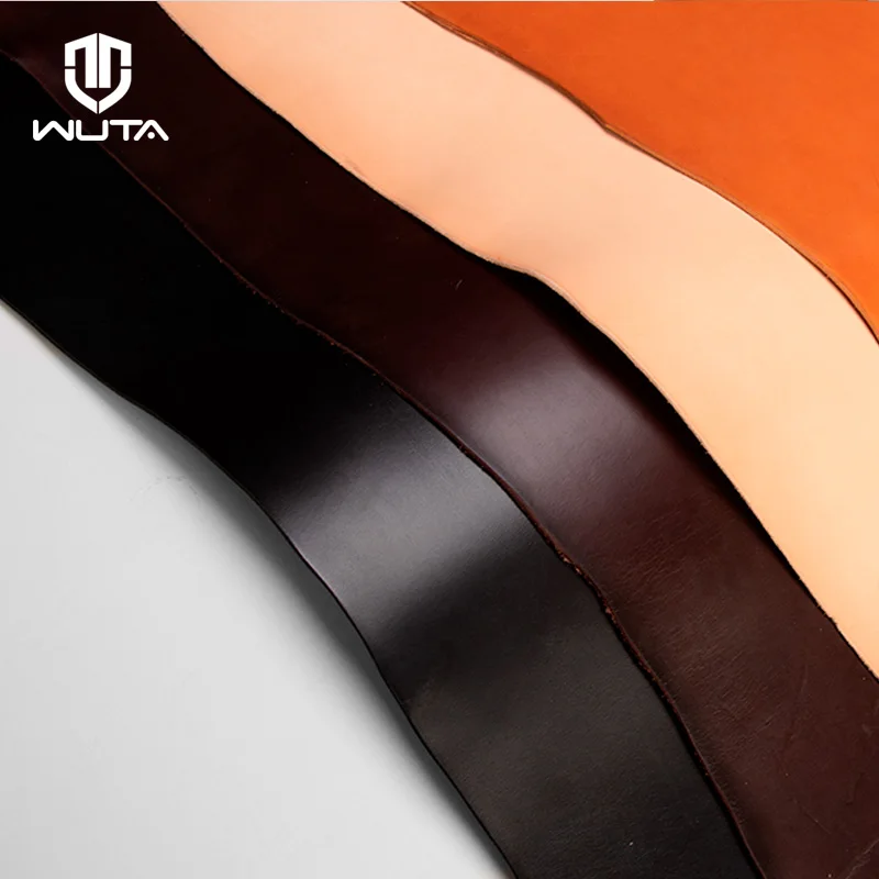 WUTA 3-4mm Thick Full Grain Cowhide Leather Hide Tooling Shoulder & Butt Vegetable Tanned Leather Pieces Craft DIY Belt Strap