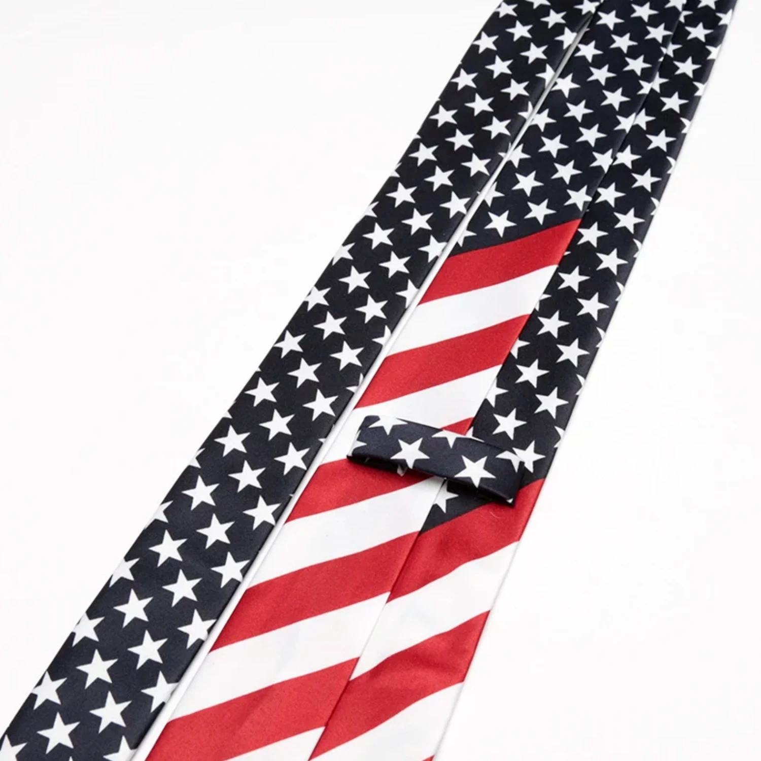 แฟชั่นคลาสสิกผ้าไหมเทียมลายดาวธงชาติอเมริกันเนคไทบุรุษสำหรับชายงานแต่งงานเนคไทสำหรับงานปาร์ตี้ธุรกิจเนคไท