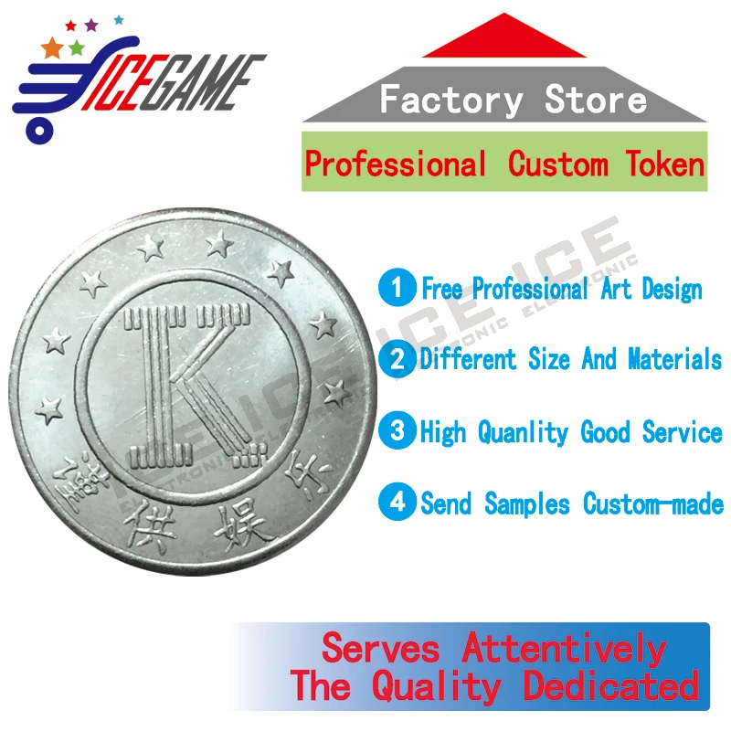 Wholesale Cheap  2 Sided Custom stainless Steel Token Arcade Tokens Coin  For  Vending Machine Coin