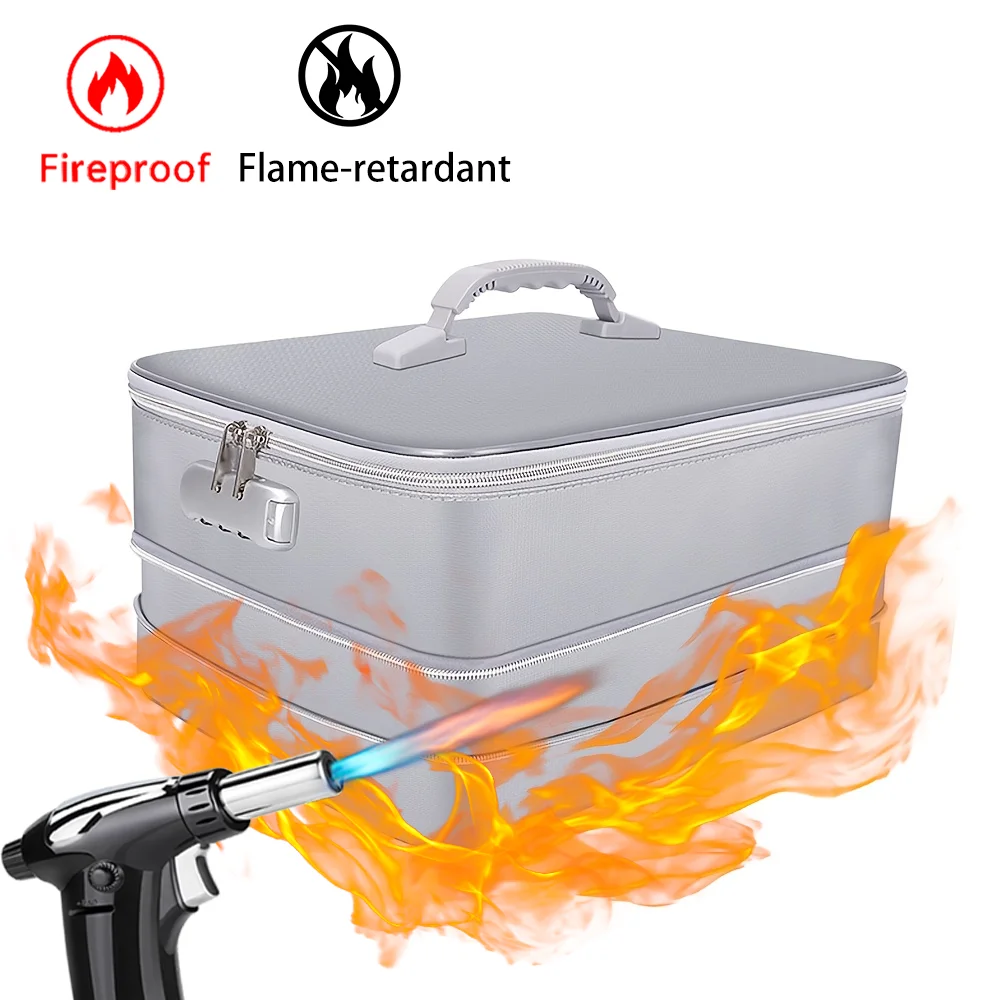 

Fireproof and waterproof storage box for important documents, foldable storage box suitable for schools, homes, and offices