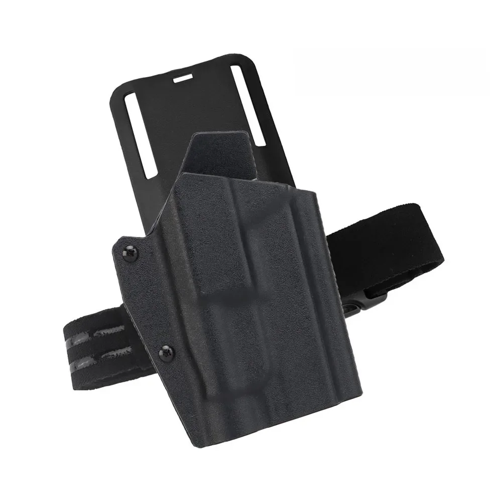 Lekka kabura taktyczna Kydex do Glock17/19/19X/45 z kaburą na latarkę TLR-1 QLS Quick Release sprzęt myśliwski Airsoft — 2
