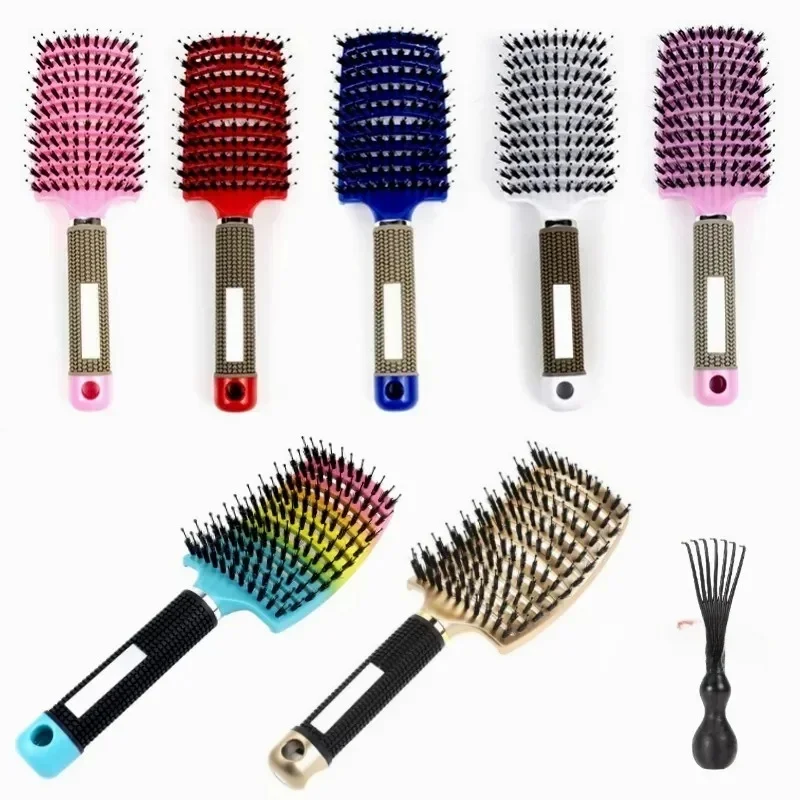 Haarborstel Exfoliërende haarborstel Haren Dames Nat Krullend Haar Kam Salon Haarstyling Tool, Speciaal voor pruiken van echt haar - afbeelding 2