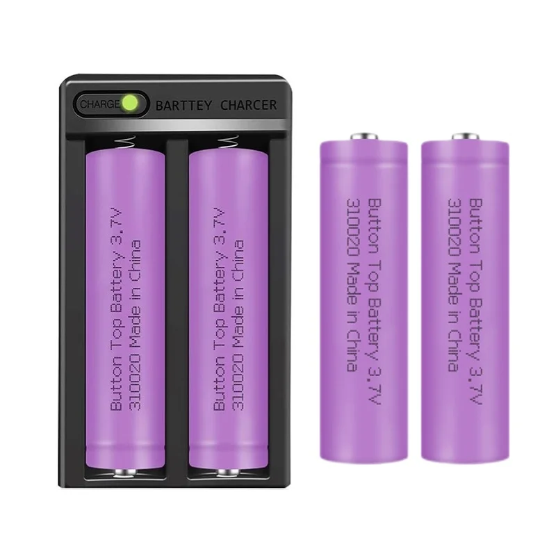 2 Slot Battery Charger Fasting Wall Pulg with 18650 Ni-MH Llithium Lion Rechargeable Battery