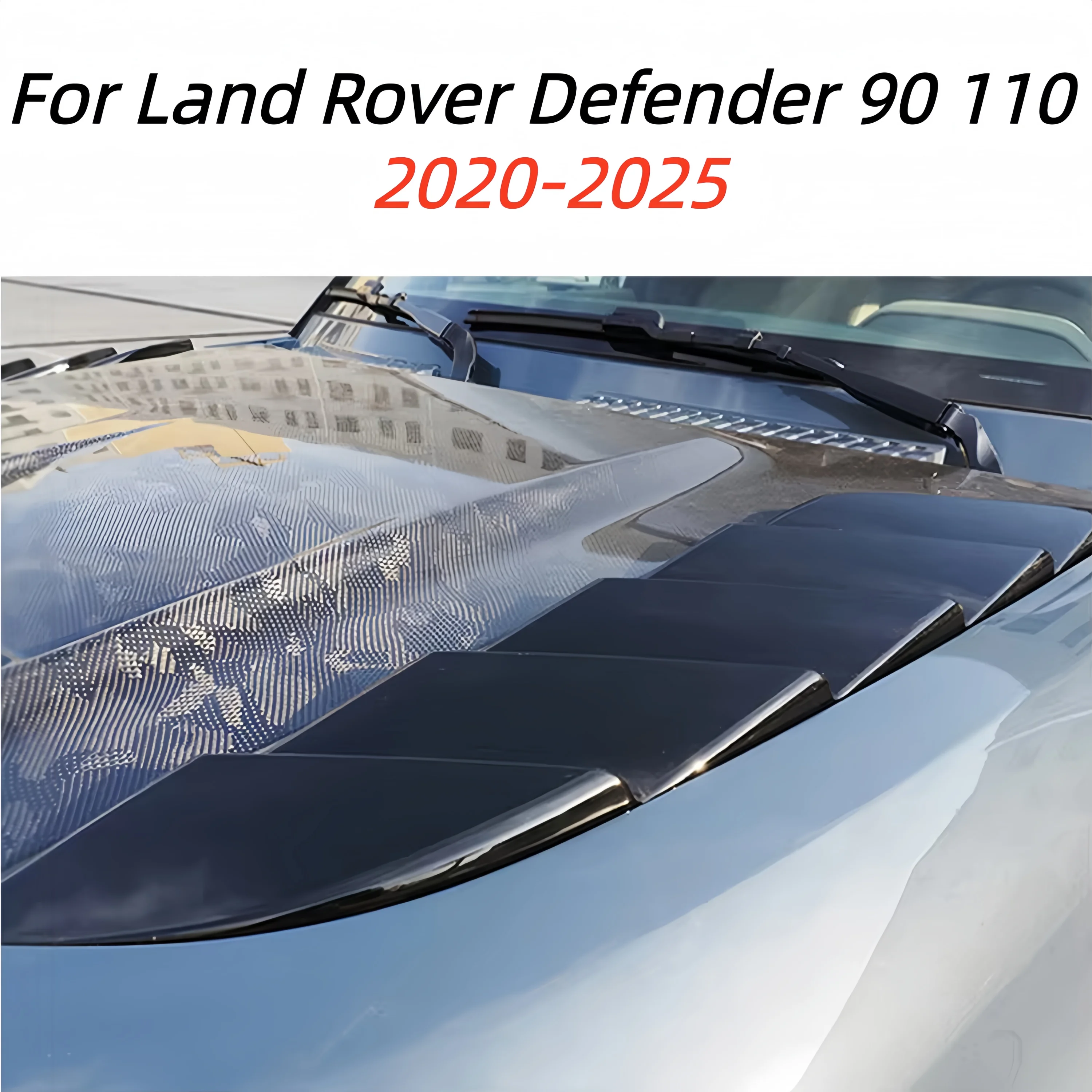 2PCS Auto Spare Bonnet Trim Panel For Land Rover Defender 90 110 L663 2020-2025 4x4 Off-Road ABS Hood Vent Covers Scoop Trim